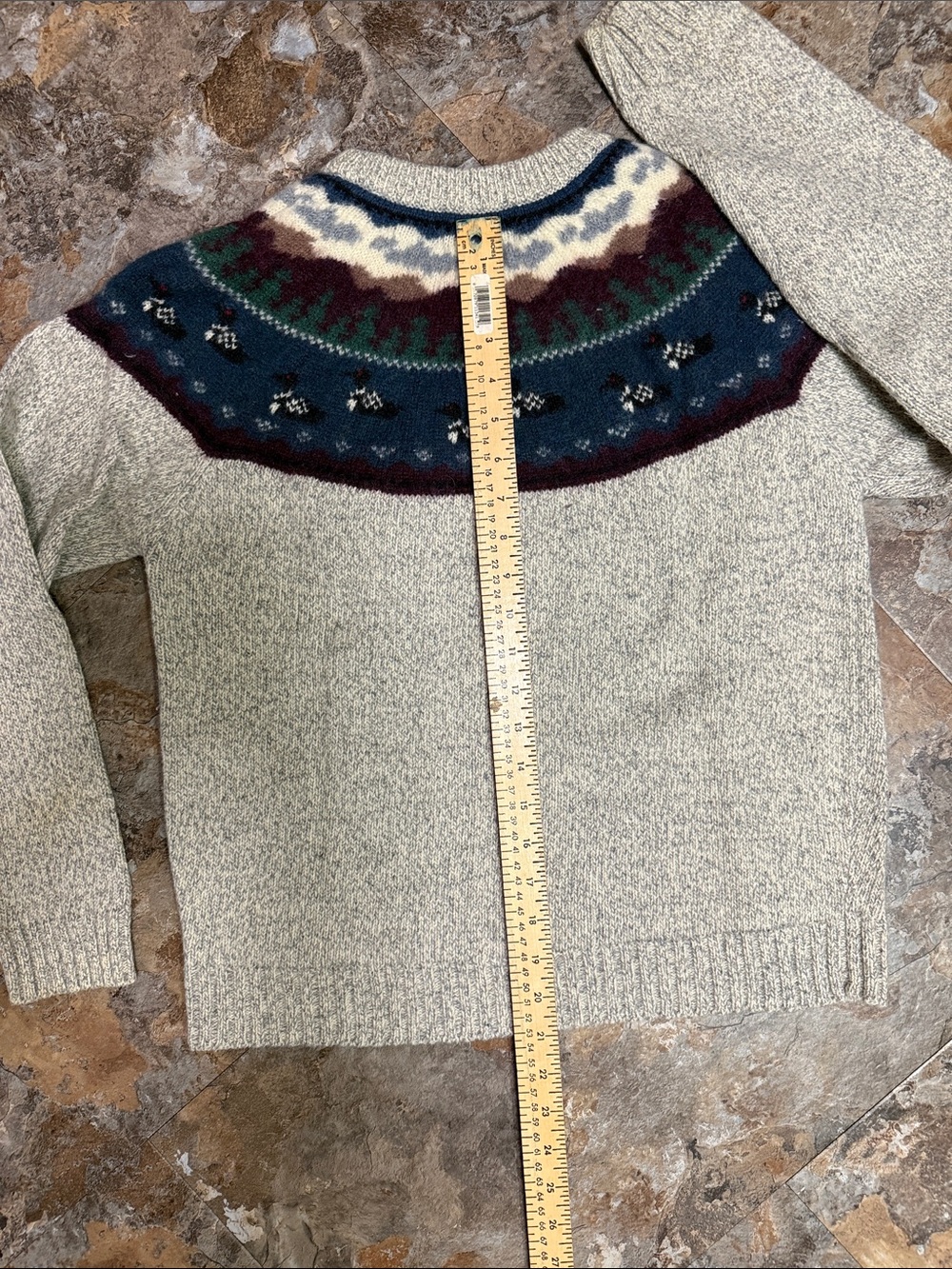 Woolwrich vintage Women's Cream Fair Isle Loon Yoke Sweater Womens size M - Picture 5 of 6